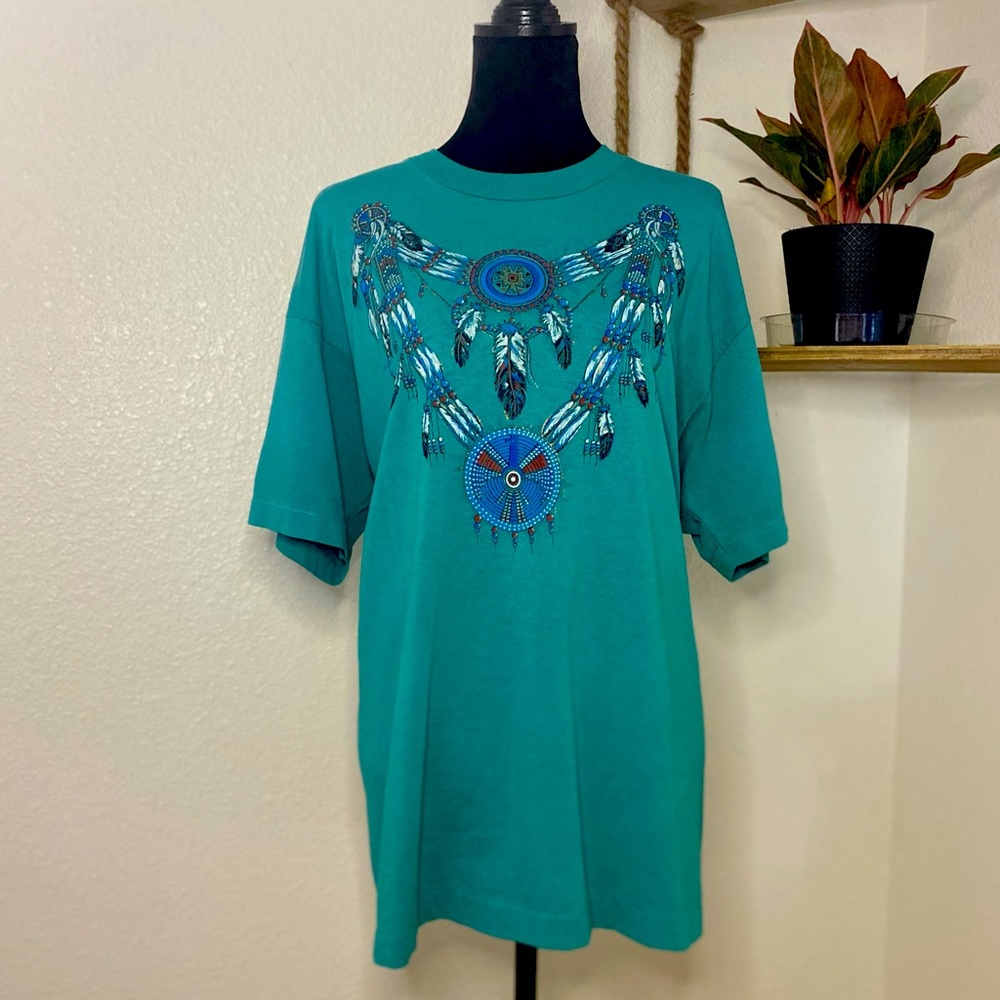 Vintage native necklace glitter single stitch